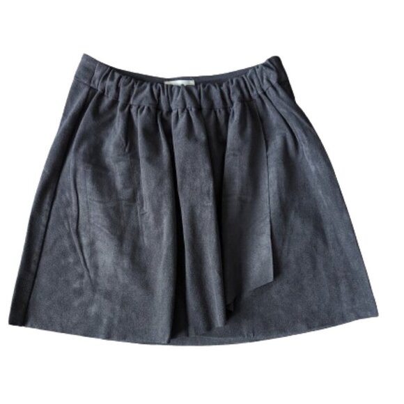 Wilfred Free Grey Nescher Faux Suede Wrap Style Mini Skirt - Picture 1 of 7